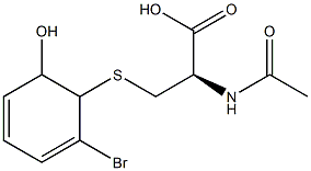 S-(2-Bromo-6-hydroxy-2,4-cyclohexadien-1-yl)-N-acetyl-L-cysteine Struktur