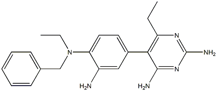 2,4-Diamino-6-ethyl-5-(3-amino-4-[ethyl(benzyl)amino]phenyl)pyrimidine Struktur