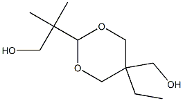 5-Ethyl-2-(2-hydroxy-1,1-dimethylethyl)-5-(hydroxymethyl)-1,3-dioxane Struktur