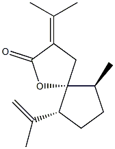 (5R,6S,9R)-6-Methyl-9-isopropenyl-3-isopropylidene-1-oxaspiro[4.4]nonan-2-one Struktur