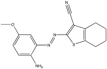 4,5,6,7-Tetrahydro-2-(2-amino-5-methoxyphenylazo)benzo[b]thiophene-3-carbonitrile Struktur