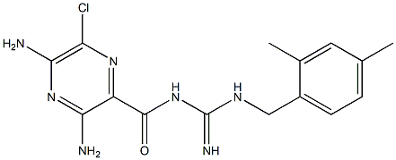 3,5-Diamino-6-chloro-N-[imino[(2,4-dimethylbenzyl)amino]methyl]-2-pyrazinecarboxamide Struktur