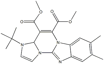 8,9-Dimethyl-3-tert-butyl-3,3a-dihydroimidazo[1',2':3,4]pyrimido[1,2-a]benzimidazole-4,5-dicarboxylic acid dimethyl ester Struktur