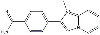 2-[4-Thiocarbamoylphenyl]-1-methylimidazo[1,2-a]pyridin-1-ium Struktur