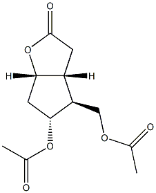 (1S,5R,6S,7R)-7-Acetyloxy-6-(acetyloxymethyl)-2-oxabicyclo[3.3.0]octan-3-one Struktur