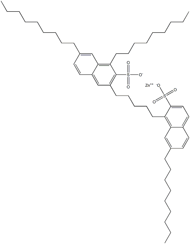 Bis(1,7-dinonyl-2-naphthalenesulfonic acid)zinc salt Structure