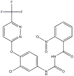 1-(2-Nitrobenzoyl)-3-[4-[(6-trifluoromethyl-3-pyridazinyl)oxy]-3-chlorophenyl]urea Struktur