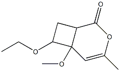 7-Ethoxy-6-methoxy-4-methyl-3-oxabicyclo[4.2.0]oct-4-en-2-one Struktur