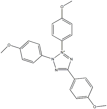 2,3,5-Tris(p-methoxyphenyl)-2H-tetrazol-3-ium Struktur