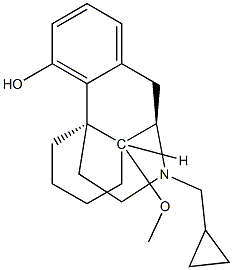 (-)-17-(Cyclopropylmethyl)-14-methoxymorphinan-4-ol Struktur