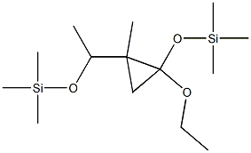 1-Ethyloxy-1-(trimethylsilyloxy)-3-methyl-3-[1-(trimethylsilyloxy)ethyl]cyclopropane Struktur