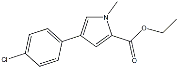 1-Methyl-4-(4-chlorophenyl)-1H-pyrrole-2-carboxylic acid ethyl ester Struktur