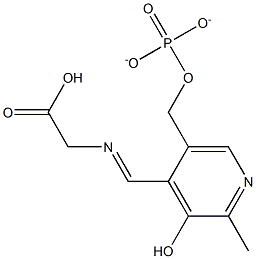 N-[[3-Hydroxy-2-methyl-5-[(phosphonatooxy)methyl]pyridin-4-yl]methylene]glycine Struktur