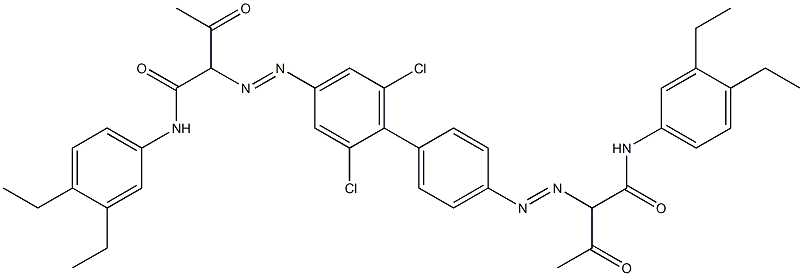 4,4'-Bis[[1-(3,4-diethylphenylamino)-1,3-dioxobutan-2-yl]azo]-2,6-dichloro-1,1'-biphenyl Struktur