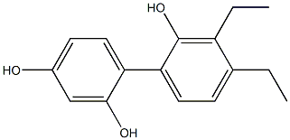 3',4'-Diethyl-1,1'-biphenyl-2,2',4-triol Struktur