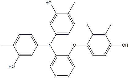 N,N-Bis(3-hydroxy-4-methylphenyl)-2-(4-hydroxy-2,3-dimethylphenoxy)benzenamine Struktur