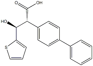 (2R,3S)-2-(4-Phenylphenyl)-3-hydroxy-3-(2-thienyl)propionic acid Struktur