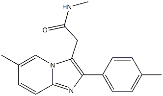 N-Methyl-2-(4-methylphenyl)-6-methylimidazo[1,2-a]pyridine-3-acetamide Struktur