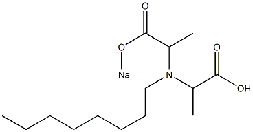 2-[[1-[(Sodiooxy)carbonyl]ethyl]octylamino]propionic acid Struktur