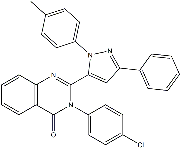 3-(4-Chlorophenyl)-2-[3-(phenyl)-1-(4-methylphenyl)-1H-pyrazol-5-yl]quinazolin-4(3H)-one Struktur