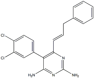 5-(3,4-Dichlorophenyl)-6-(3-phenyl-1-propenyl)pyrimidine-2,4-diamine Struktur