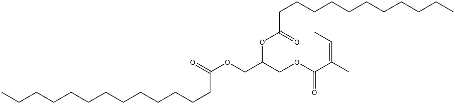 1-O-[(Z)-2-Methyl-2-butenoyl]-2-O-lauroyl-3-O-myristoyl-L-glycerol Struktur