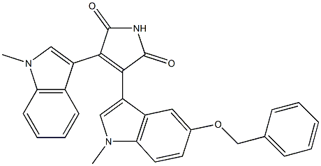 3-(5-Benzyloxy-1-methyl-1H-indol-3-yl)-4-(1-methyl-1H-indol-3-yl)-1H-pyrrole-2,5-dione Struktur