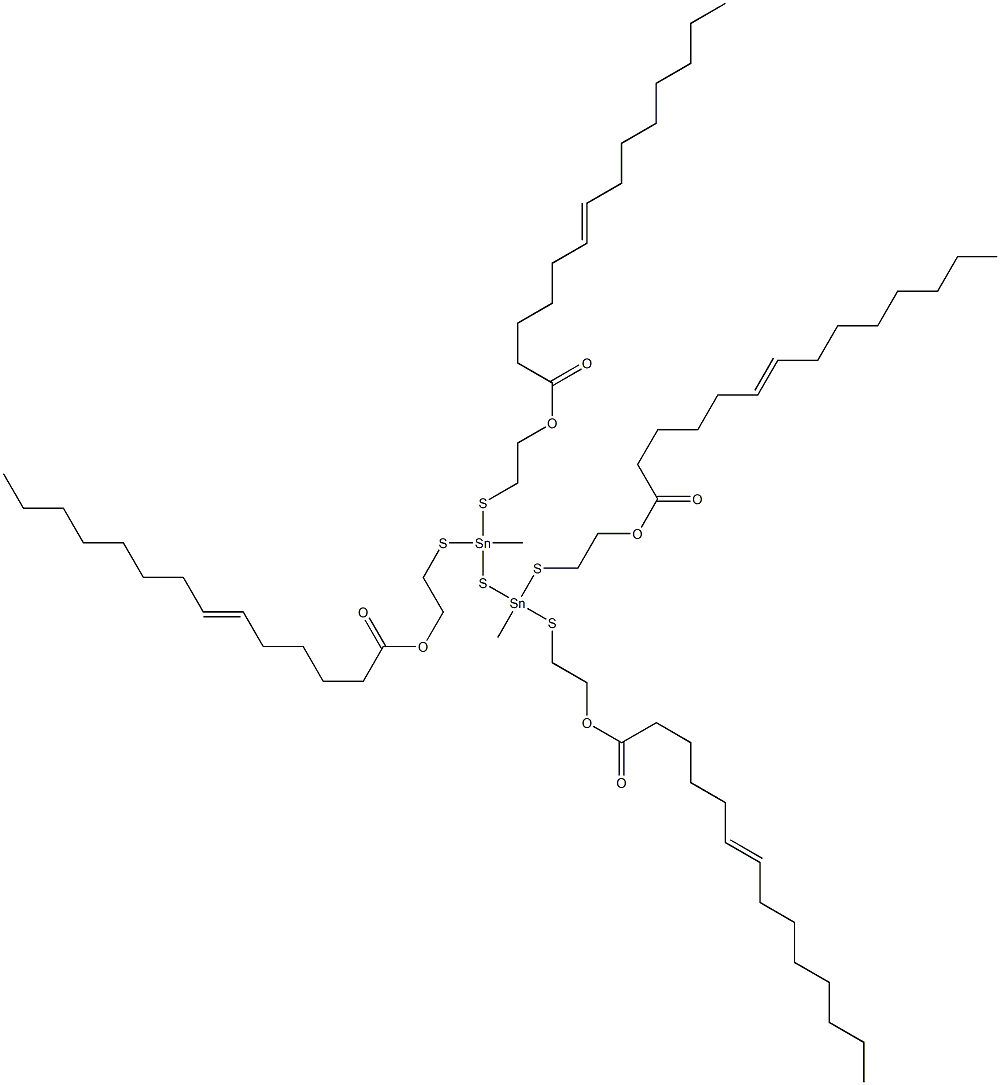 Bis[methylbis[[2-(5-tridecenylcarbonyloxy)ethyl]thio]stannyl] sulfide Struktur