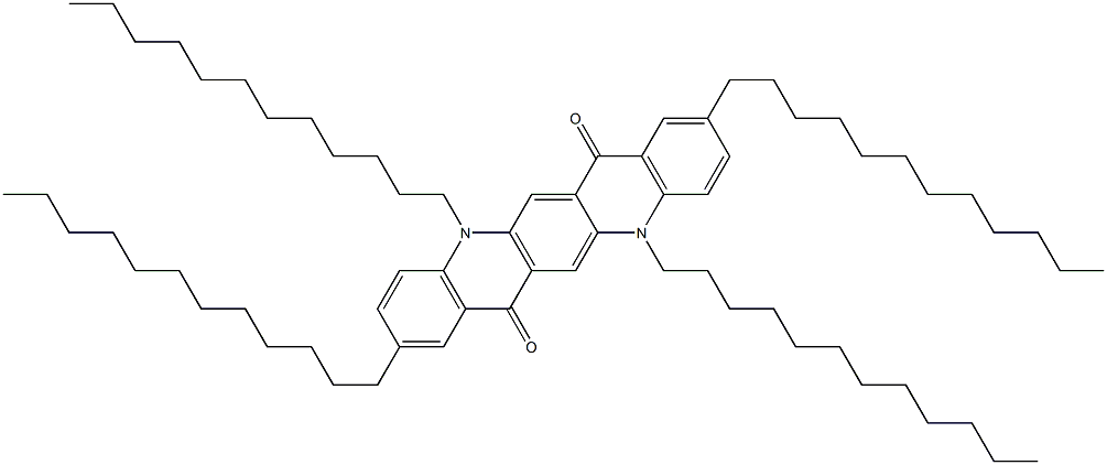 2,5,9,12-Tetradodecyl-5,12-dihydroquino[2,3-b]acridine-7,14-dione Struktur