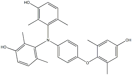 N,N-Bis(3-hydroxy-2,6-dimethylphenyl)-4-(4-hydroxy-2,6-dimethylphenoxy)benzenamine Struktur