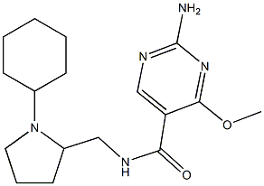 2-Amino-N-[(1-cyclohexyl-2-pyrrolidinyl)methyl]-4-methoxy-5-pyrimidinecarboxamide Struktur