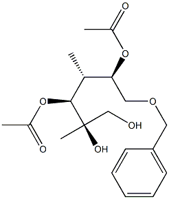 (2R,3S,4R,5R)-6-Benzyloxy-2,4-dimethylhexane-1,2,3,5-tetrol 3,5-diacetate Struktur