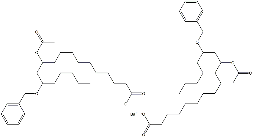 Bis(13-benzyloxy-11-acetyloxystearic acid)barium salt Struktur