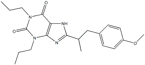 1,3-Dipropyl-8-[1-methyl-2-(4-methoxyphenyl)ethyl]xanthine Struktur