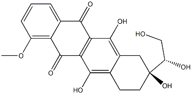 (8S)-8-[(S)-1,2-Dihydroxyethyl]-6,8,11-trihydroxy-7,8,9,10-tetrahydro-1-methoxynaphthacene-5,12-dione Struktur