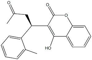 4-Hydroxy-3-[(1R)-3-oxo-1-(2-methylphenyl)butyl]-2H-1-benzopyran-2-one Struktur