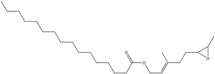 Hexadecanoic acid 5-(3-methyloxiran-2-yl)-3-methyl-2-pentenyl ester Struktur