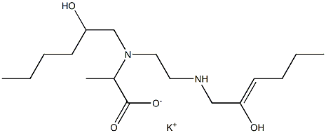 2-[N-(2-Hydroxyhexyl)-N-[2-(2-hydroxy-2-hexenylamino)ethyl]amino]propionic acid potassium salt Struktur