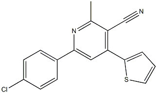 2-Methyl-4-(2-thienyl)-6-(4-chlorophenyl)pyridine-3-carbonitrile Struktur