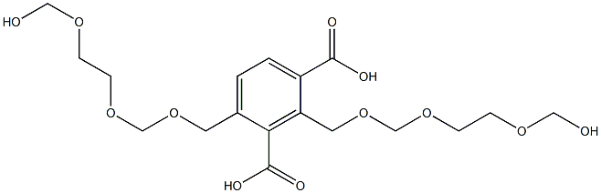 2,4-Bis(8-hydroxy-2,4,7-trioxaoctan-1-yl)isophthalic acid Struktur