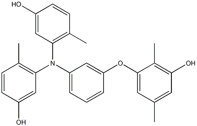 N,N-Bis(3-hydroxy-6-methylphenyl)-3-(3-hydroxy-2,5-dimethylphenoxy)benzenamine Struktur