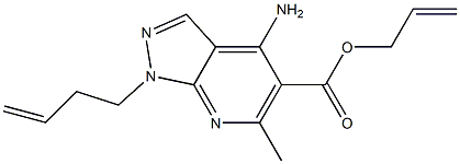 1-(3-Butenyl)-4-amino-6-methyl-1H-pyrazolo[3,4-b]pyridine-5-carboxylic acid 2-propenyl ester Struktur