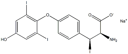 (2R,3S)-2-Amino-3-[4-(4-hydroxy-2,6-diiodophenoxy)phenyl]-3-iodopropanoic acid sodium salt Struktur