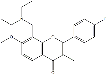 8-[(Diethylamino)methyl]-4'-fluoro-7-methoxy-3-methylflavone Struktur