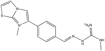 7-Methyl-6-[4-[2-[iminio(methylamino)methyl]hydrazonomethyl]phenyl]imidazo[2,1-b]thiazol-7-ium Struktur