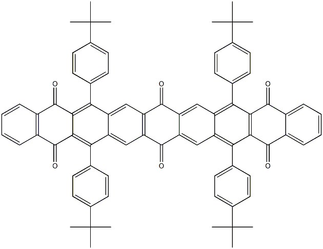 6,10,17,21-Tetrakis(4-tert-butylphenyl)nonacene-5,8,11,16,19,22-hexone Struktur