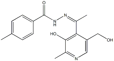 1-(2-Methyl-3-hydroxy-5-hydroxymethylpyridin-4-yl)ethanone 4-methylbenzoyl hydrazone Struktur