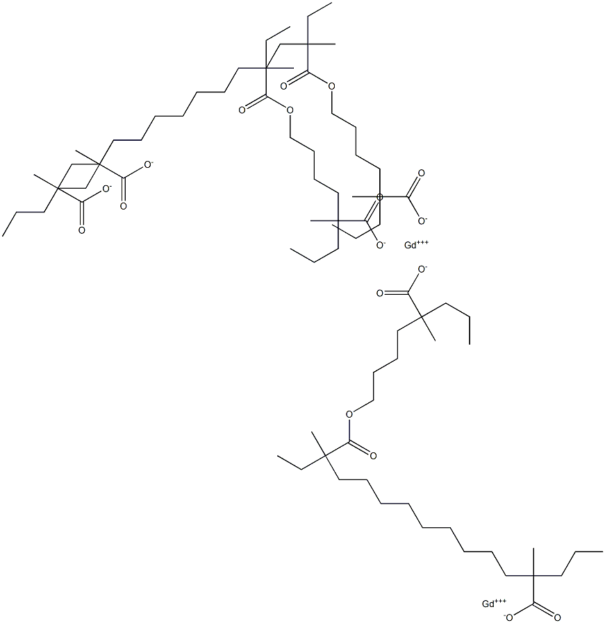 Gadolinium 2-ethyl-2-methylheptanoatebis(2-methyl-2-propylhexanoate) Struktur