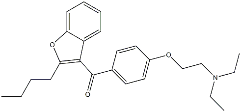 2-Butyl-3-[4-(2-diethylaminoethoxy)benzoyl]benzofuran Struktur