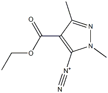 2,5-Dimethyl-4-(ethoxycarbonyl)-2H-pyrazole-3-diazonium Struktur